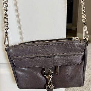 Rebecca Minkoff Gray Crossbody Bag with Silver Chain